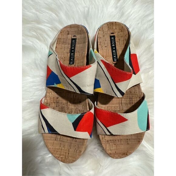 Alice + Olivia colorful wedge sandals 39 (9) - Picture 8 of 8